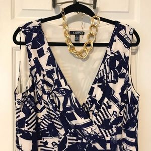 Blue and white maxi dress